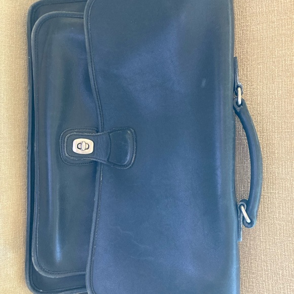 Coach Vintage Metropolitan Unisex Leather Briefcase Brass/Black - Picture 4 of 12